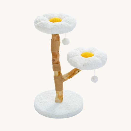 Arbre à Chat Design Fleur - en Bois Massif 92 cm