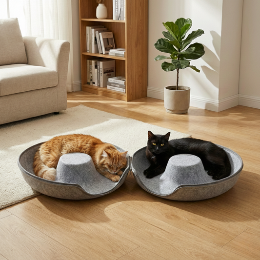 Panier-lit en forme de donut pour chat